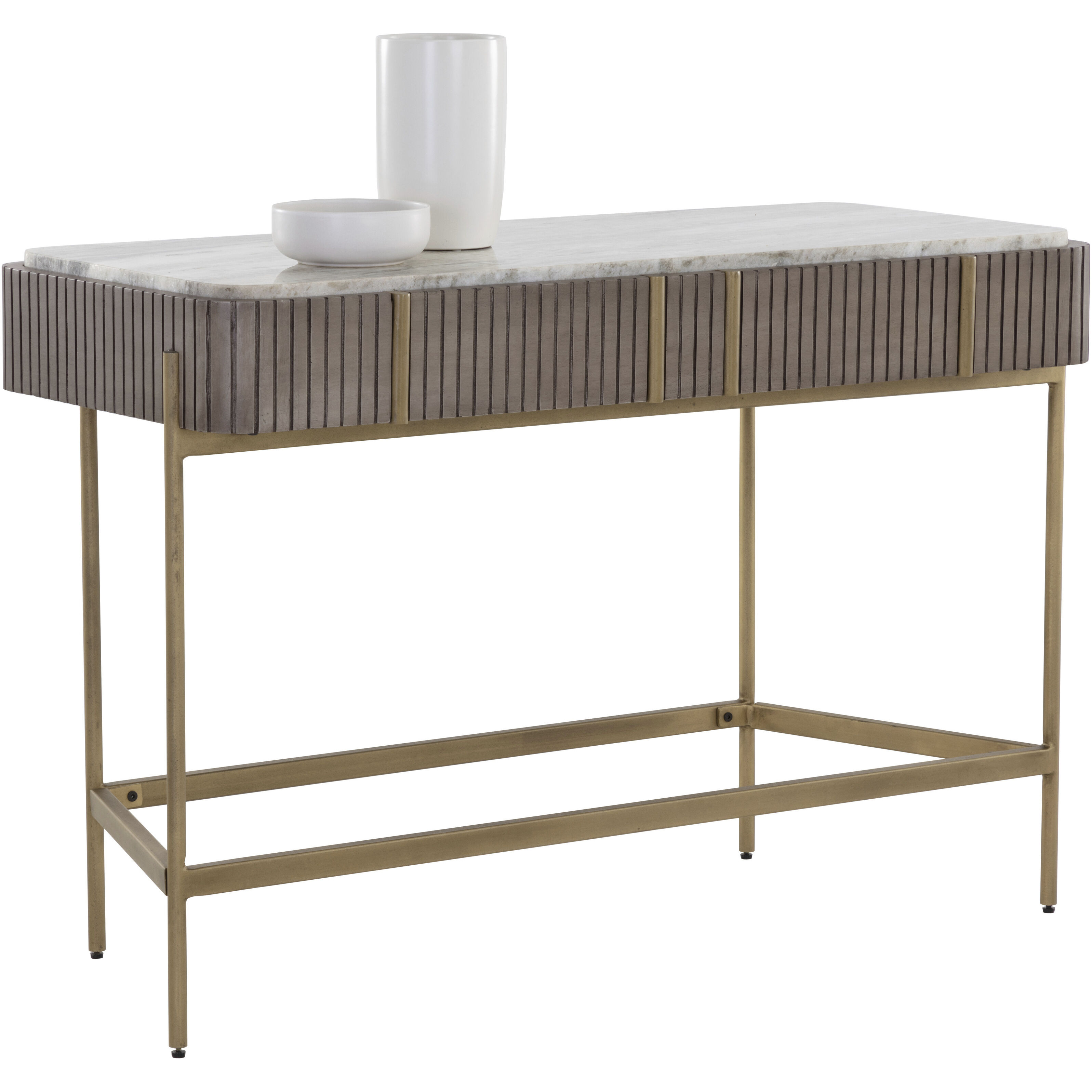 Mauro 46 X 20 inch Grey / Antique Brass Console Table
